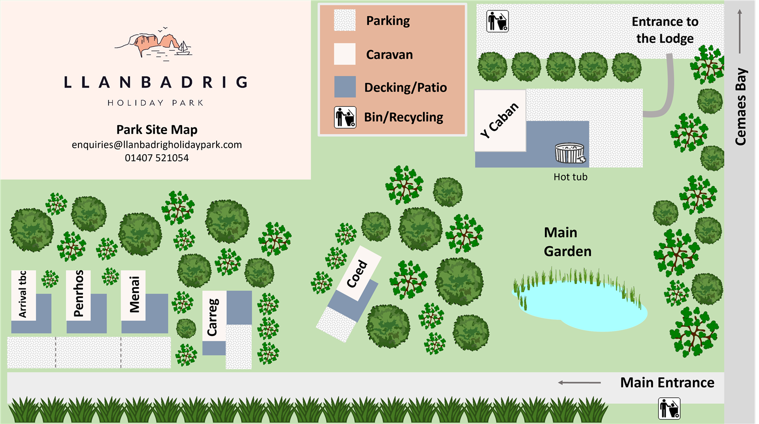 Lanbadrig Holiday Park Site Map