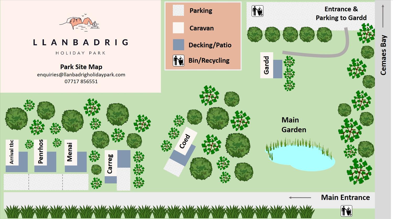 Lanbadrig Holiday Park Site Map